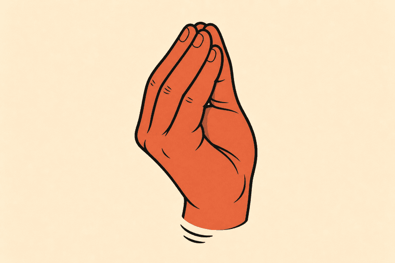 Pinched fingertips, hand bobbing ('che vuoi?')